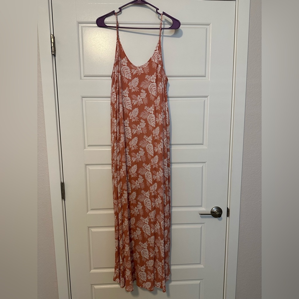 Burnt Rose Hawaiin print dress